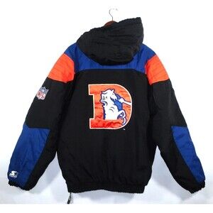 Vintage Denver Broncos Starter Jacket Anorak Elway Size L 1990's Y2K Puffer Coat